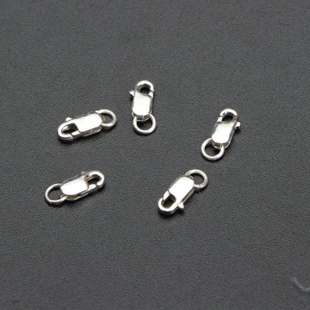 925er Sterlingsilber Schmuckzubehör Halsketten-Kettenglied-Verbinder Verschluss Feine Schmuckaccessoires Quadratische Form Karabinerverschluss