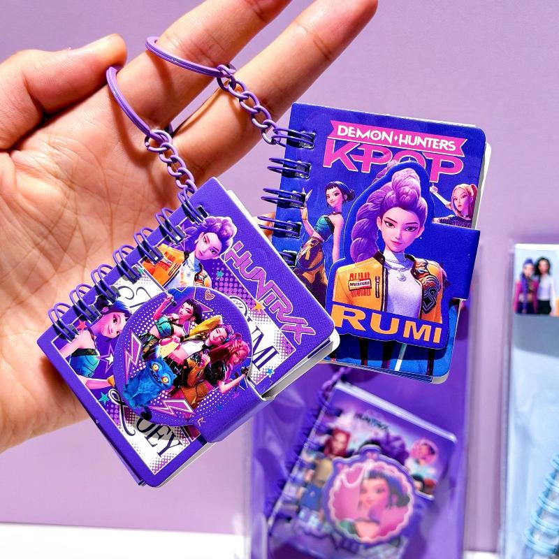 1Pcs Random Kpop Demon Hunters Keychain Notebooks Rumi Mira Zoey Anime Patterns Coil Notepad Stationery School Supplies Gifts