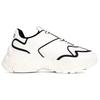 New MLB Big Ball Chunky Sneakers Unisex Low Top White/Black 3ASHCLS2N-50BKS