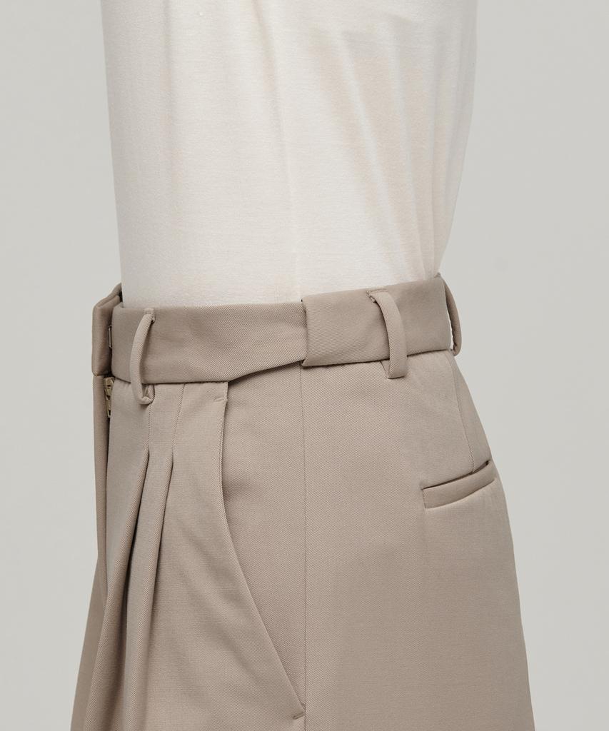 MUSINSA STANDARD WOMAN Women'S Heavyweight Fleece-Lined High-Waisted Wide Hidden Elastic Waist Slacks [Beige]
