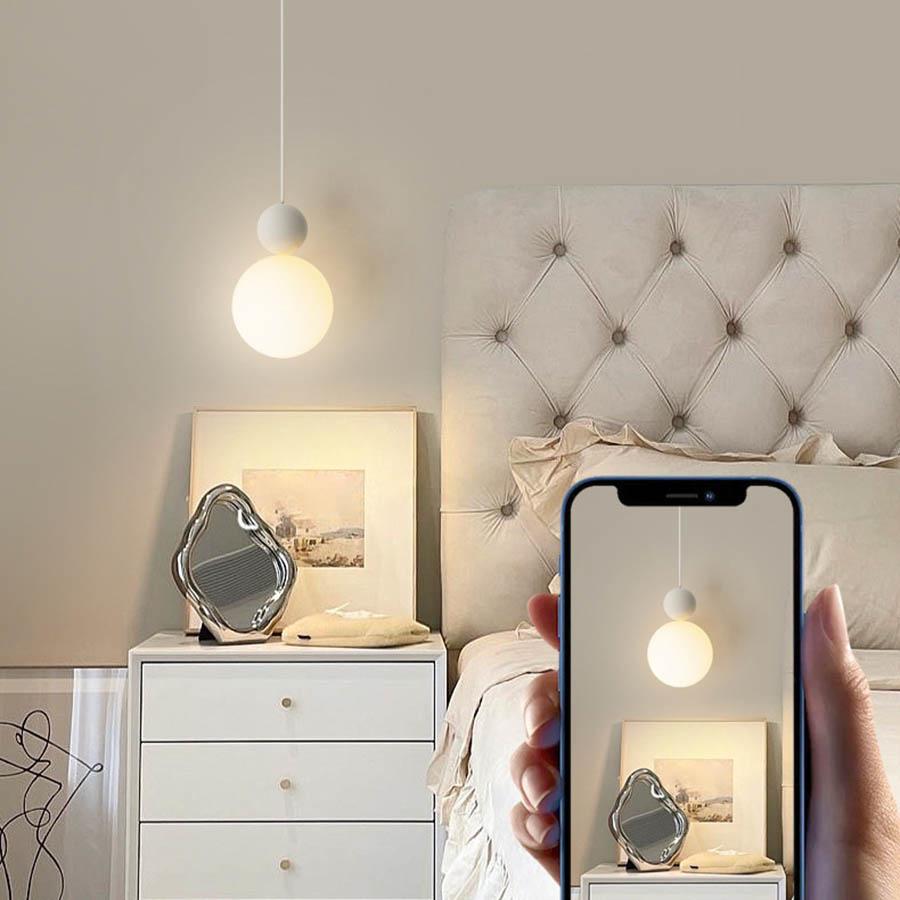 Modern Minimalist Globe Ball LED Pendant Lighting Dining Room Bedroom Bedside Hanging Lamp Restaurant Bar Counter Chandelier
