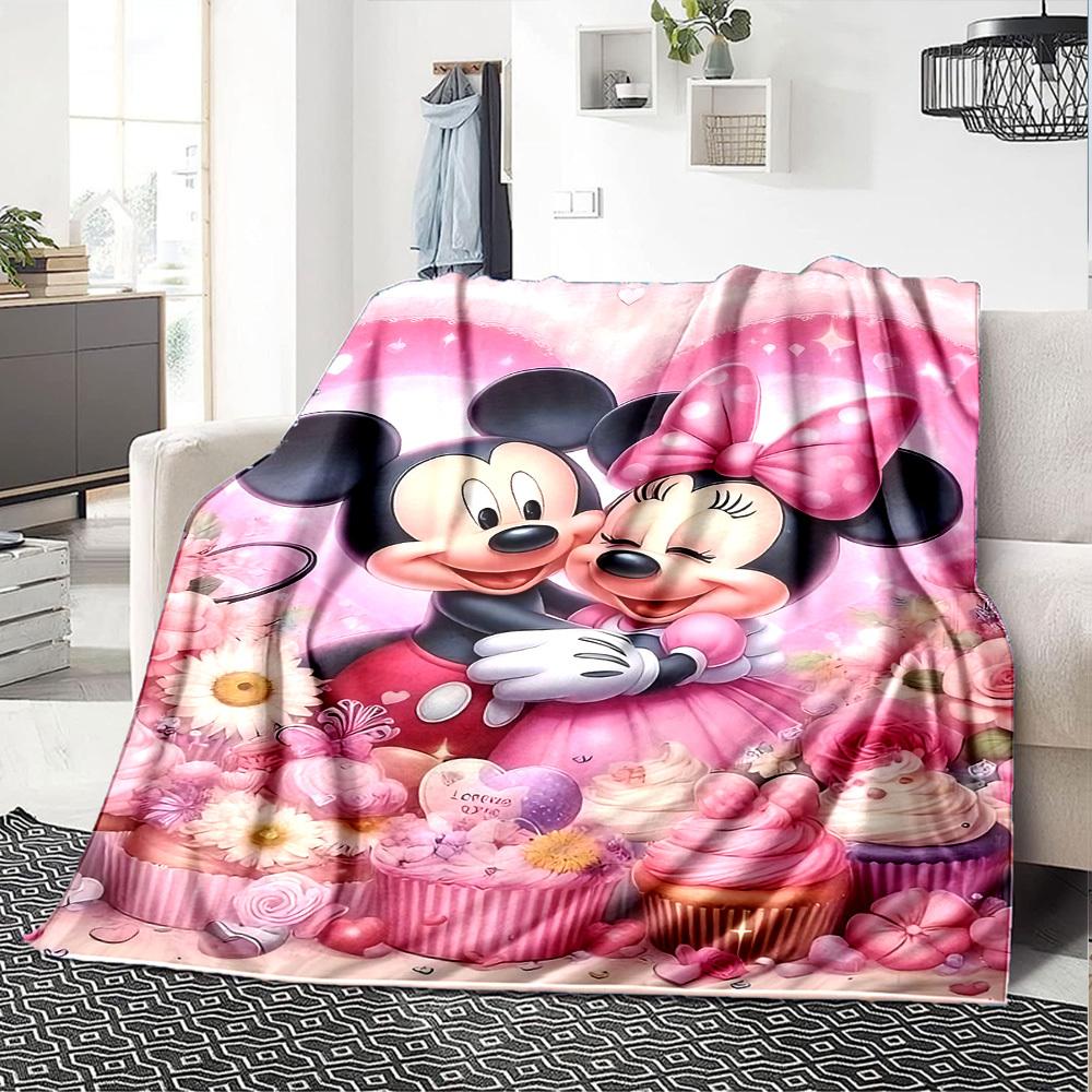 1 Stück Mickey Maus Minnie Maus Decke Leichte Flanell-Kuscheldecke für Sofa Bett Reise Camping Wohnzimmer Büro Couch Sessel
