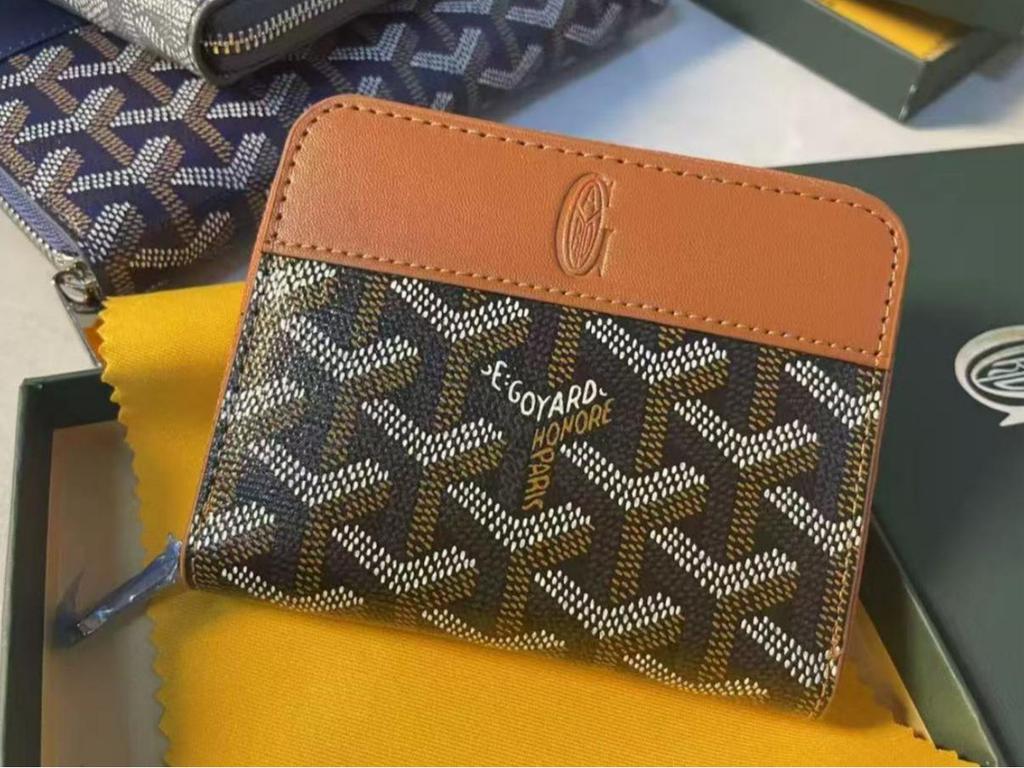 Goya Goyard Unisex Wallet: Multifunctional Short Zip Wallet, Business Card Holder, Coin Purse