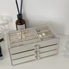 3 Layer Jewelry Organizer Boxes,with Organizer Drawer, Velvet Earring Organizer, Holder Boxes for Stud Earrings, Rings