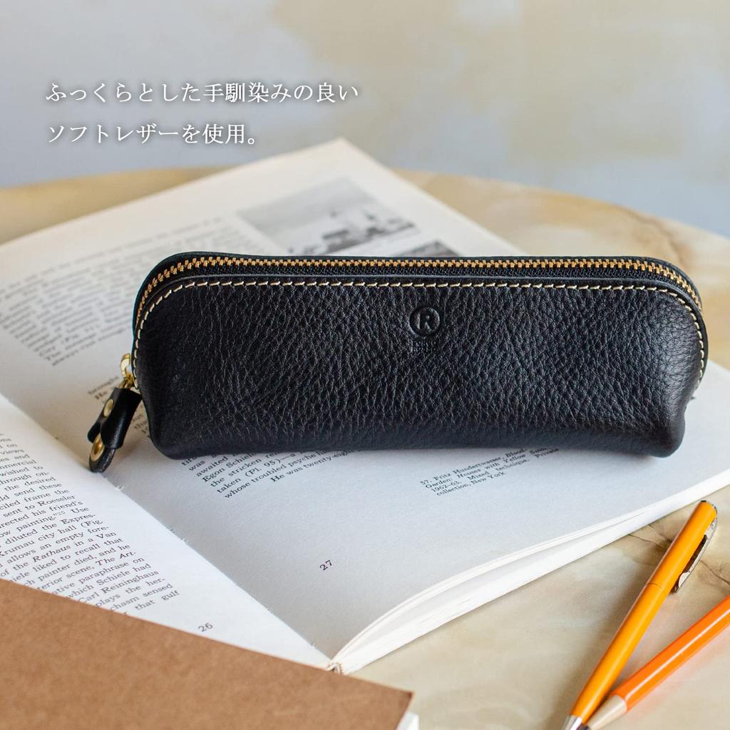 Pen Case Leather Name Pencil Case Pencil Holder Genuine Leather Tochigi Leather Adult Made In Japan Large Capacity Simple Brand Porco Rosso Triangle