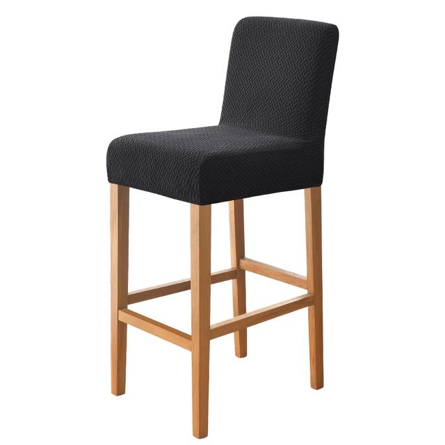 Jacquard Bar Stool Seat Covers Short Back Living Room Chair Cover Spandex Furniture For Home Banquet Kitchen Wedding Decoration