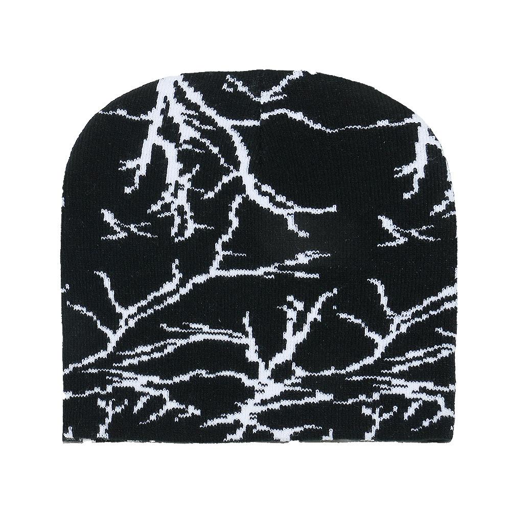 Beanie lightning cool wind knitted hat dark wool hat men's and women's ski cold hat hip hop