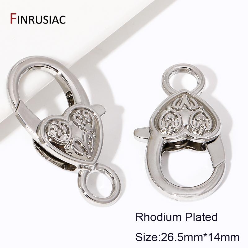 18K Gold Plated Big Lobster Clasps Connnector,Zinc Alloy Heart Lobster Clasps For DIY Jewelry Making Accessories 5 pieces