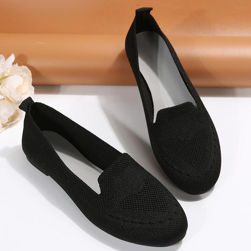 New Oversized Single Shoe with Fly Woven Mesh Surface, Shallow Mouth, One Foot Kick, Lazy Flat Bottom Casual Women's Shoes