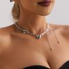 Luxury Heart Pendant Choker Irregular Jewelry Gift Trendy Starfish Tassel Necklace  for Women