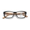 Classic Square Photochromic Multifocal Reading Glasses High-definition Anti-blue Light Vintage Wood-grain Leg Eyeglasses