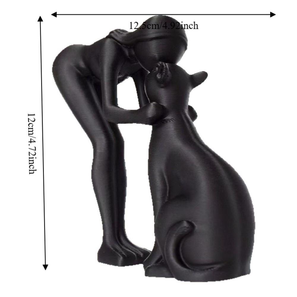 Nordic-Style Cute Cat Figurine Decoration Desktop Ornaments Kissing Cat Statues Home Office