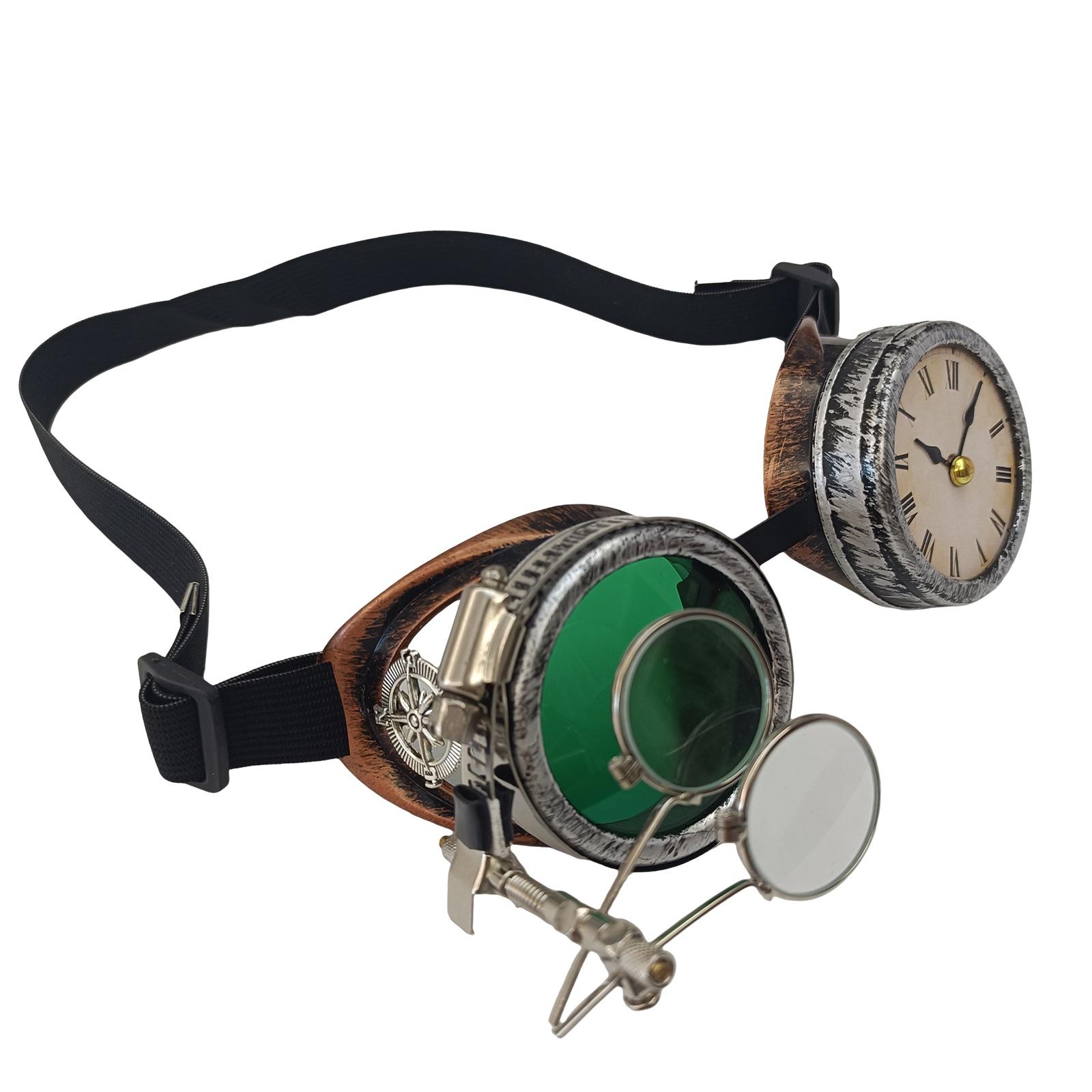 Хэллоуин Косплей Очки Стимпанк Очки Ретро Стимпанк Очки с Часами для Карнавалов Хэллоуин Тематической Вечеринки разноцветный