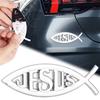 Metall Jesusfisch Aufkleber 3D Fischförmige Metallaufkleber für Kofferraum Motorräder Kotflügel Stoßstange Hinten Christliches Abzeichen