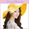 Summer Wide Brim Straw Hat With Butterfly Knot For Women Outdoor Sun Protection