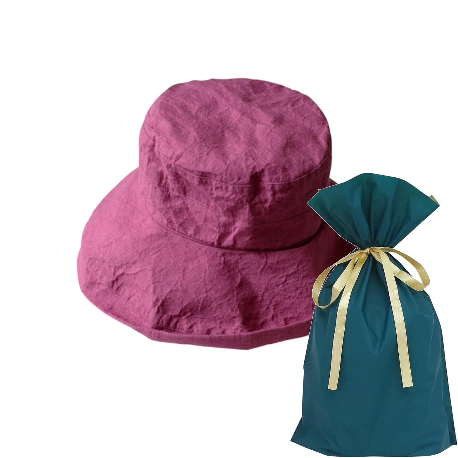 

[Набор] Набор из 2 предметов (Шляпа Lino e Lina, лен, Manon, маджента SW013, подарочный пакет с лентой)