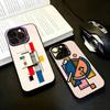 G-Géométrique B-Bauhaus art Noir Bonbon argenté coque de téléphone Coque de téléphone Pour iPhone17,16,15,14,13,12,11 Plus,Pro Max
