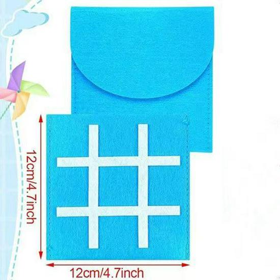 Mini Felt Nine-Square Grid Kids' Puzzle Game - Early Education Jigsaw & Tic-Tac-Toe Board with Felt Bag