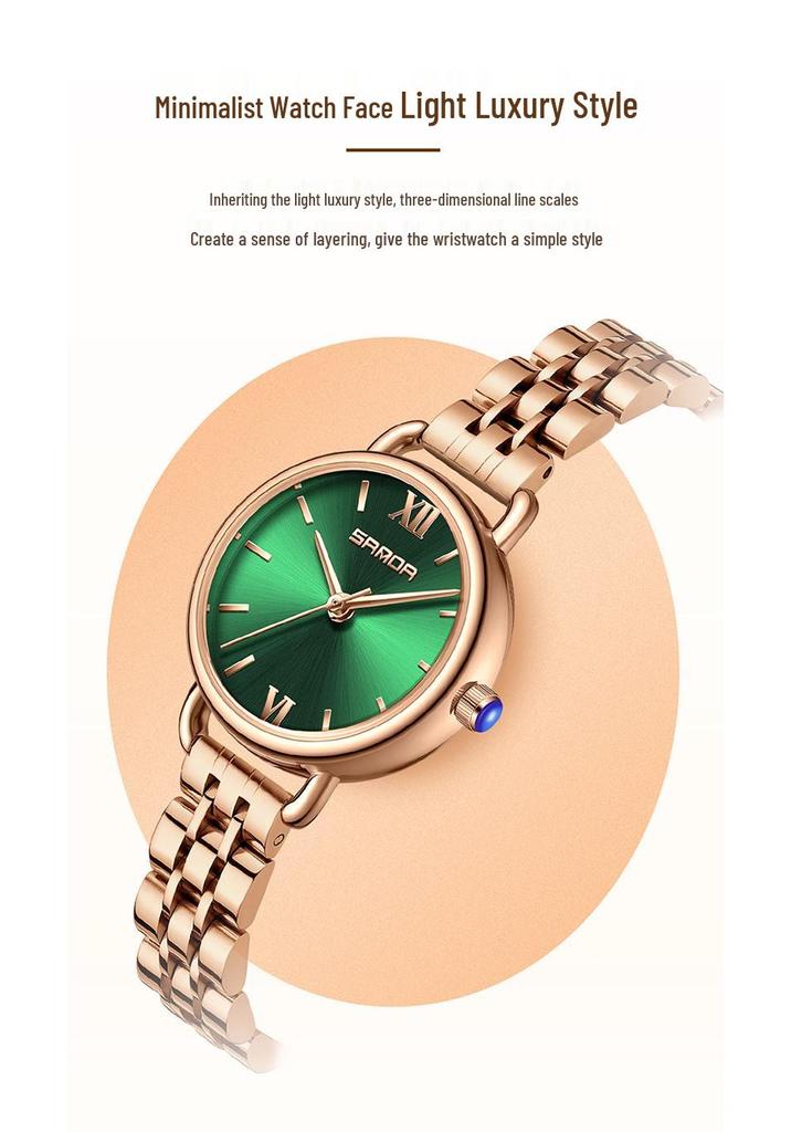 Sanda Women's Retro Roman Numeral Quartz Watch - Fashionable, Simple, and Waterproof