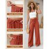 2026 New Bohemian Style High-Waisted Solid Color Wide-Leg Pants for Summer Beach Vacation Casual Wear