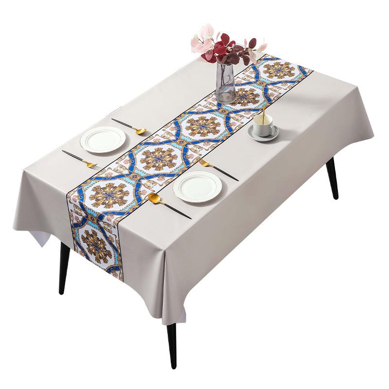 Household Nordic Pvc Tablecloth Waterproof And Oil-Proof Leave-In Tablecloth Ethnic Style Dining Table Cloth Coffee Table Cloth