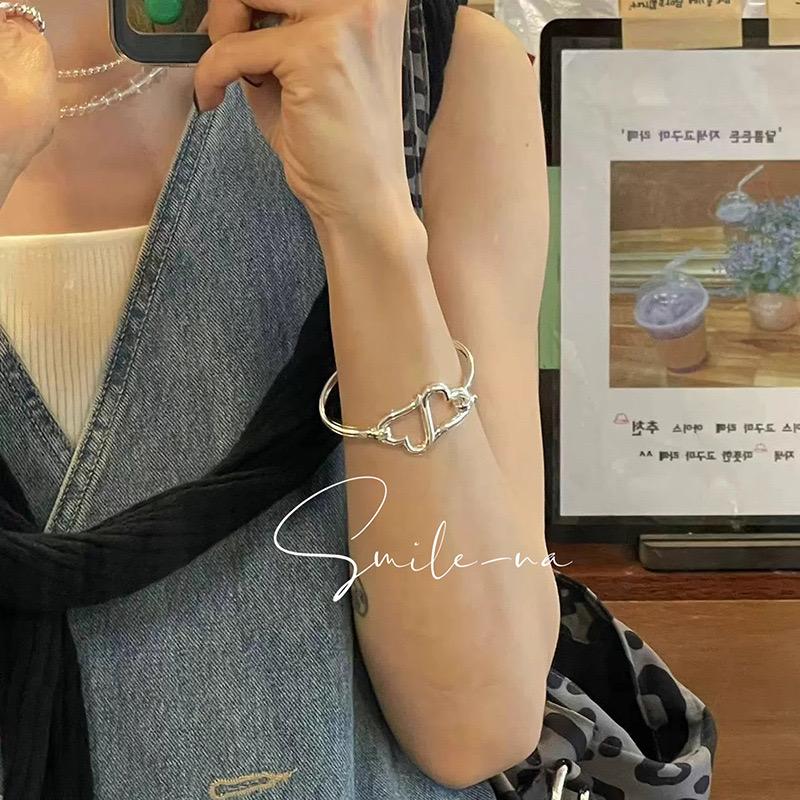 Xiaomi 100% Solid 925 Sterling Silver Bracelet for Women Men Vintage Handmade Shinning Heart Bracelet Birthday ChristmasGift
