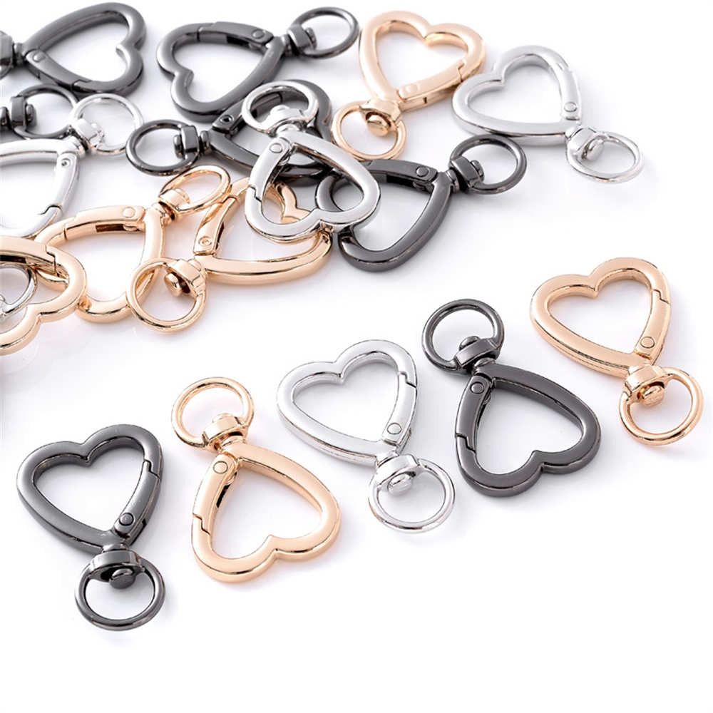 

2pcs/lot Spring Buckle Love Heart Metal Lobster Buckle DIY Bag Accessories