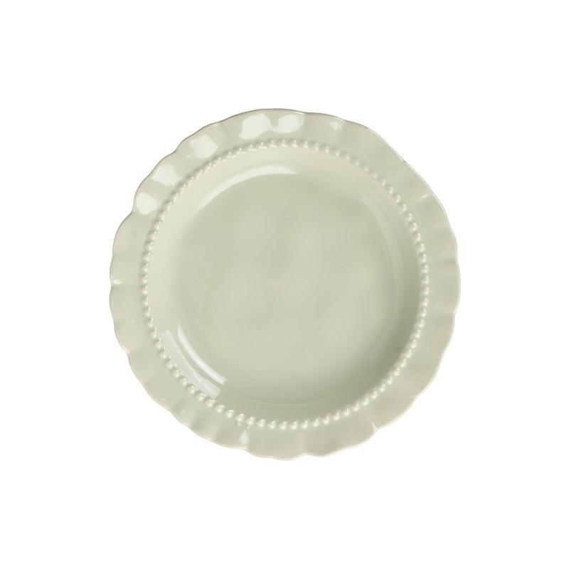 French Lace Deep Plate Exquisite Ceramic Plate Restaurant High Value Dessert Plate Dinner Plate Household Plate Tableware Plate