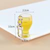 Mini Beer Mug Keychain Pendant - Creative Draft & Qingdao Beer Mug Glass, Champagne Style, Promotional Gift