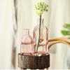 6Pcs Transparent Colored Glass Vase Hydroponic Plant Flower Bottle Nordic Style Living Room Home Office Desktop Decoration