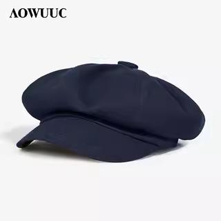 

Men s Trendy Brand Japanese Spring and Summer Versatile Newsboy Hat Painter Hat British Retro Octagonal Hat for Men Women 55-58cm темно-синий