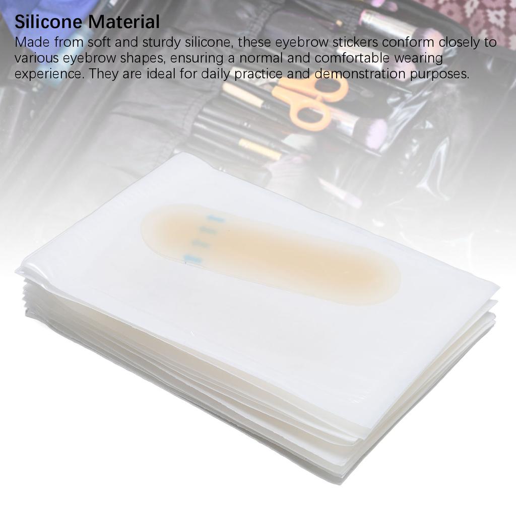 20PCS Light Skin Color Transfer Eyebrow Skin Sticker Practice Makeup Eyebrow Stencil Stickers for Beauty Salon