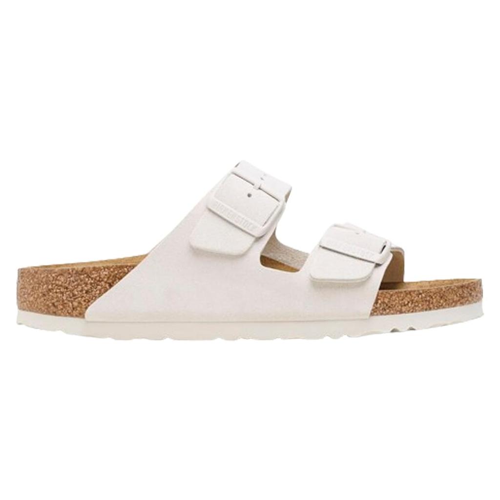 Sandals Strap Arizona Suede Leather Arizona Suede Leather White Unisex 1026817 Regular [Birkenstock] Antique_White EU38(24.5cm)