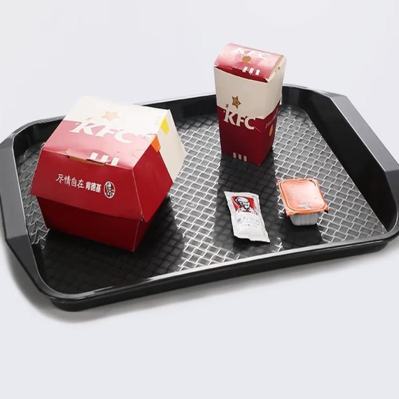 ZISIZ Plastic Rectangular Divided Meal Tray Set