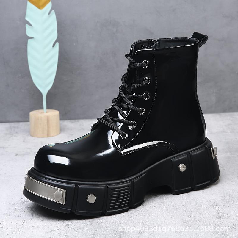 Leather Martin boots men's British style tooling locomotive men's boots ins high-top leather shoes short boots