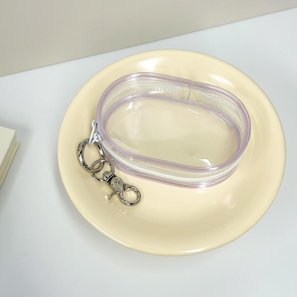 

Portable Mini Clear Zipper Storage Bag Keychain Cartoon Doll Children Toy Mystery Box Organizer For Earphones Chargers Gift Bag фиолетовый