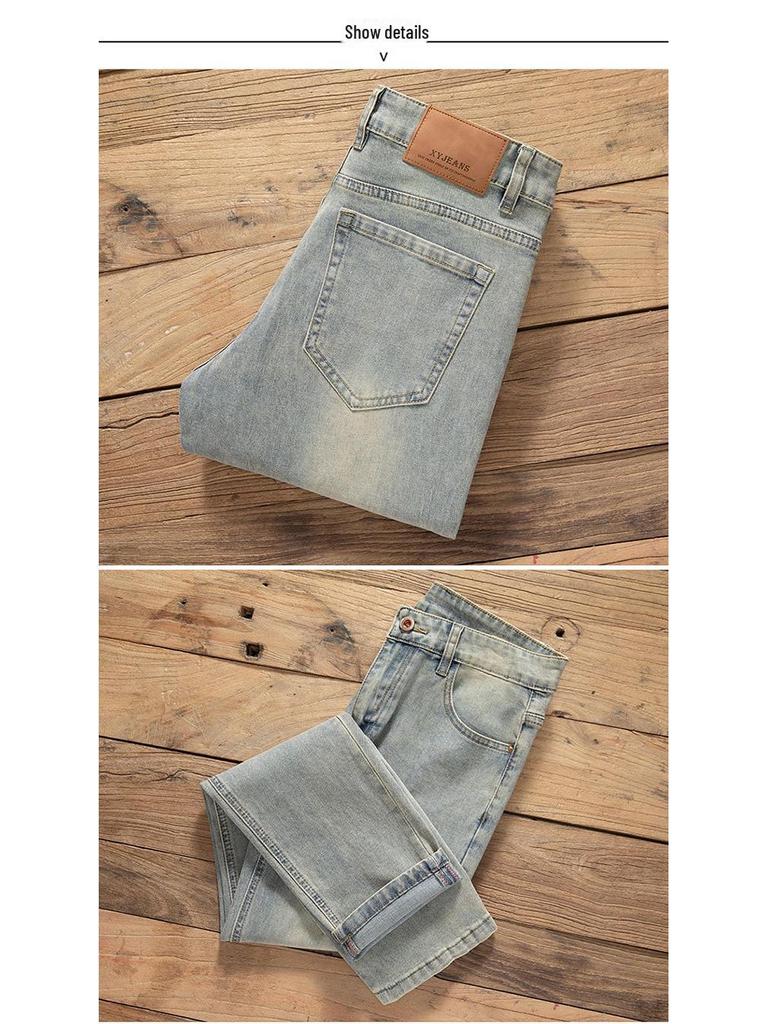 2024 Pánské Slim Fit Světlé Retro Elastické Džíny – Trendy a Všestranné