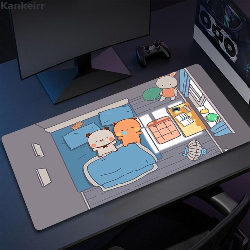 Super süßer Bär Cartoon Schreibtischunterlage Büro Computer Schreibtischmatte Tastatur Großes Mauspadd Laptop Kissen Rutschfest für PC Kawaii Schreibtischunterlage