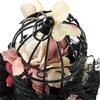 Dark Series Birdcage Miniature Hat Hair Pin with Flower Decors Vintage Headpiece For Wedding and Special Occasion