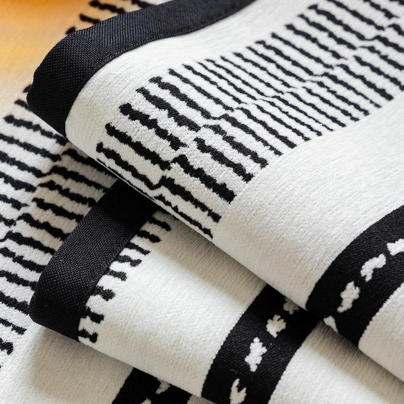 Nordic Solid Color Striped Sofa Cushion Four Seasonal Universal Sofa Cushion Anti Slip Dustproof Chenille Sofa Cover Pillowcase