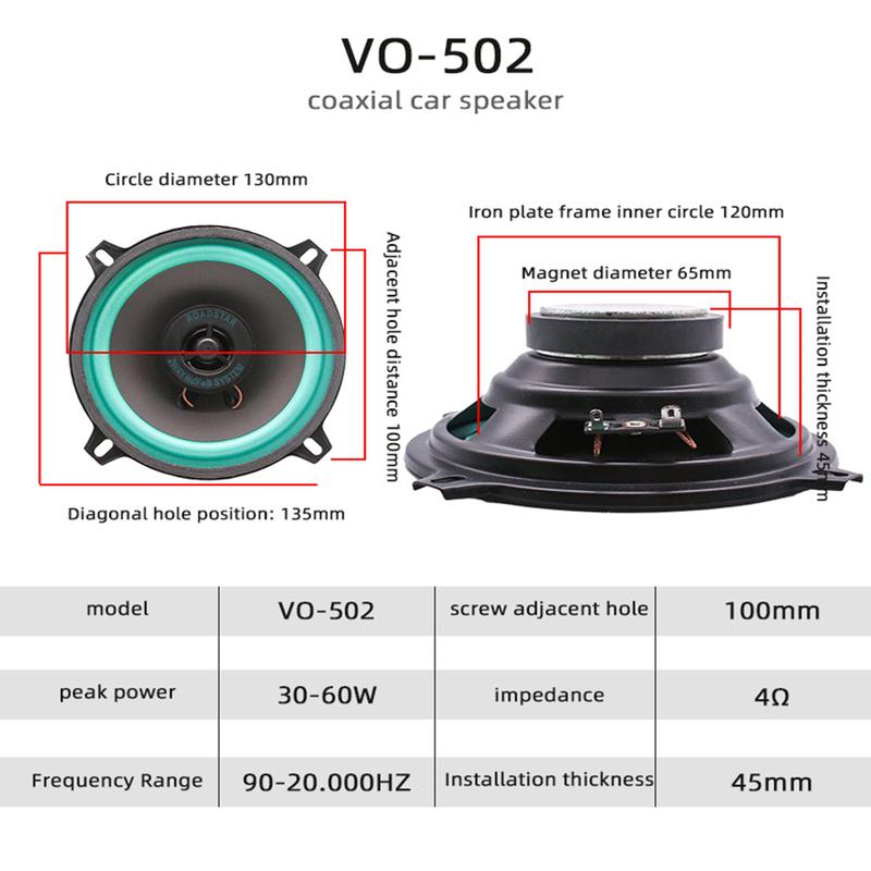 4/5/6.5 Inch Car Speakers HiFi Coaxial C Ar Subwoofer Universal Automotive Audio Music Full Range Frequency Car Stereo Speake