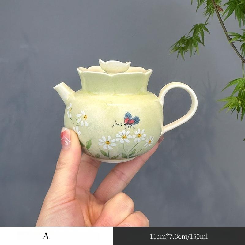 

Pure Hand-painted Beautiful Flowers And Butterfly Teapot Lady Teapot Household Teapot Kungfu Tea Kettle Tea Ceremony