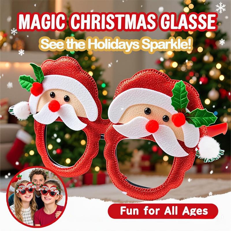 2026 Christmas Glasses Frame Santa Claus Xmas Tree Glasses Photo Booth Props Kids Gifts New Year Party Decorations Navidad Noel