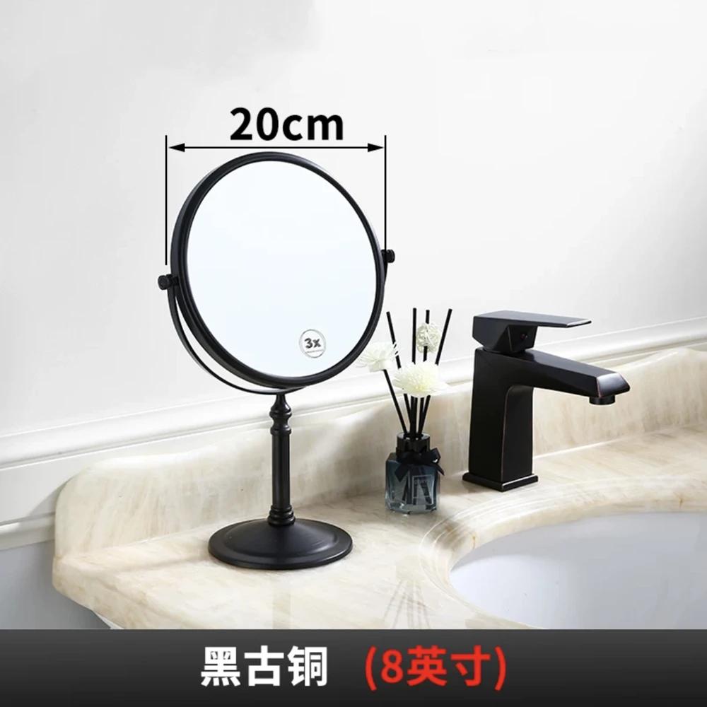 Makeup Mirror Rotate Beauty Mirror Counter Type Dual Side 3 Magnification Standing Cosmetic Mirror Wash Table Bathroom Mirror