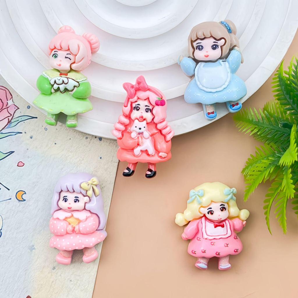 Trendy DIY Resin Girl Charms: Cute Phone Case, Hair Clip, Water Bottle, and Crocs Shoe Accessories