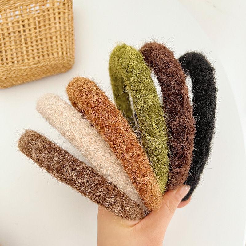 Rhinestone Metal Letter Headband Wool Headdress Vintage Bow Hair Accessories