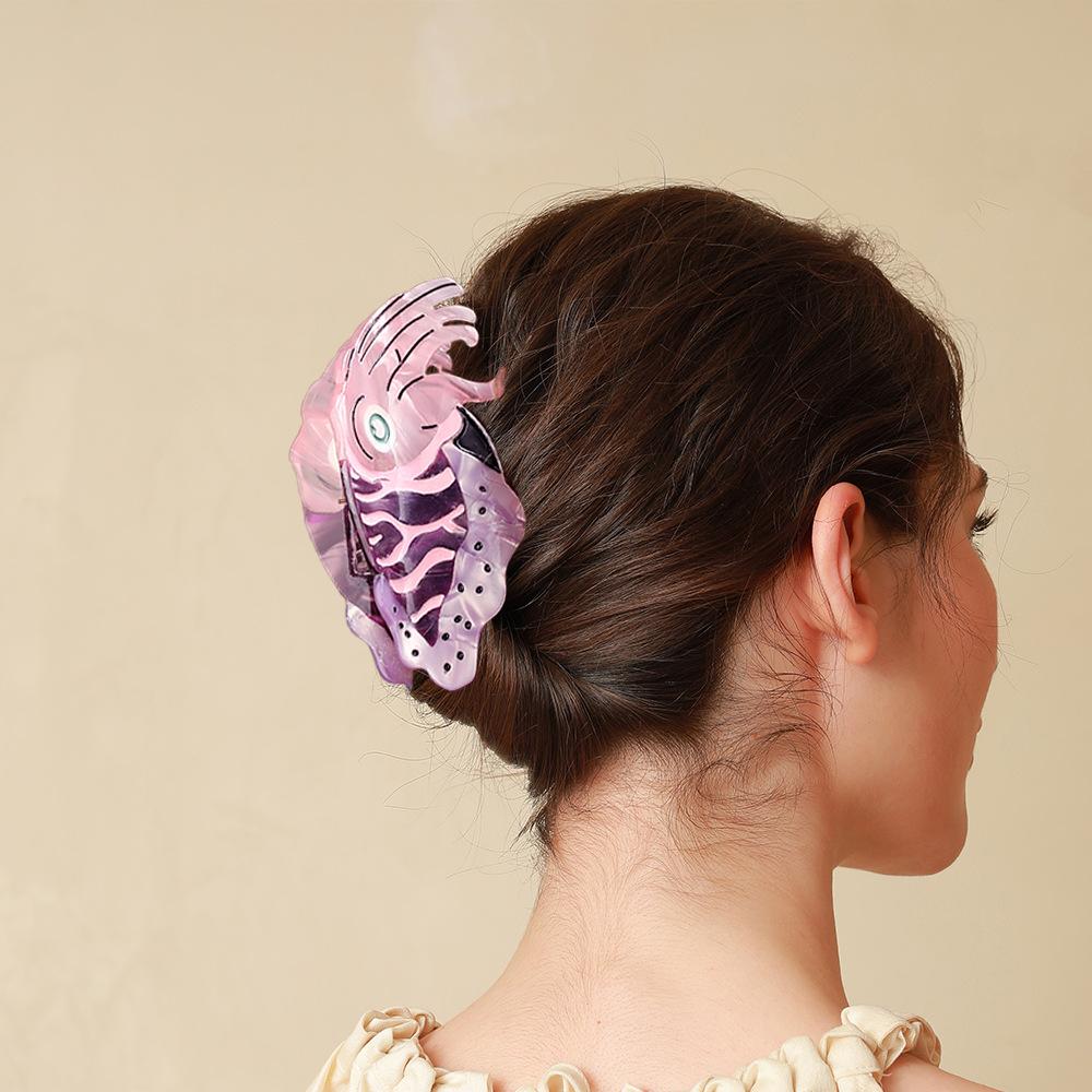 Acetic Acid Acetate Fish Hair Claw Sweet Animal Hair Clip Fashion Sperm Whale Shark Clip  Friends