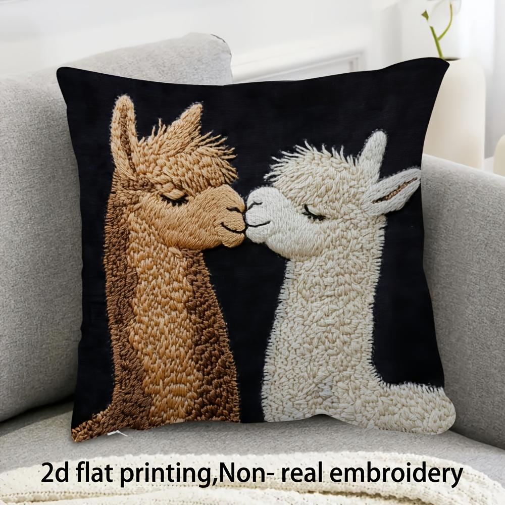 Unique 2D Printed Double-sided Printed Pillow Cover Short Plush Suitable Living Rooms Bedrooms Sofas Throw Cushion Cover