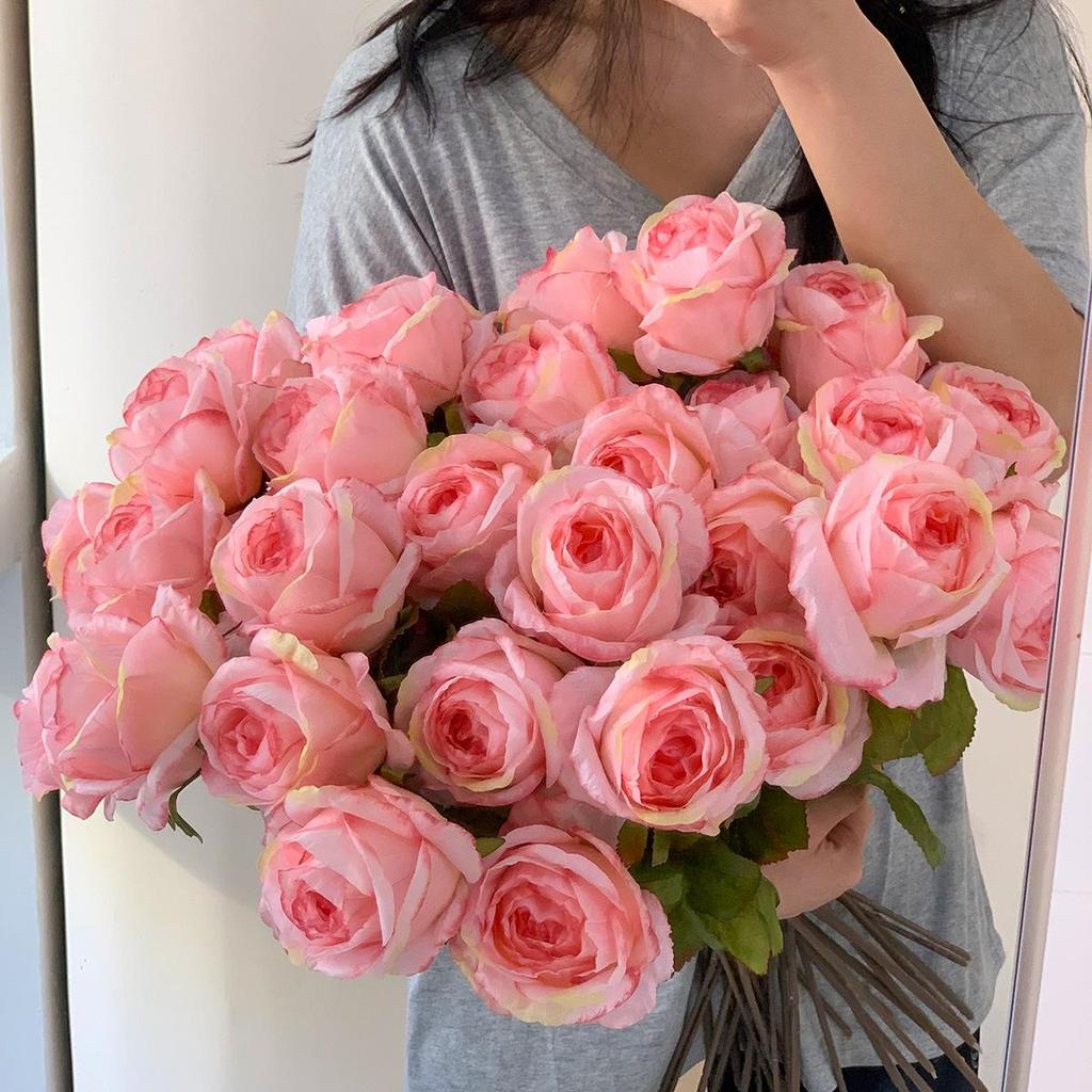 Liu Yifei Style Pink Rose Fake Flower Bouquet - Table Centerpiece & Photo Prop