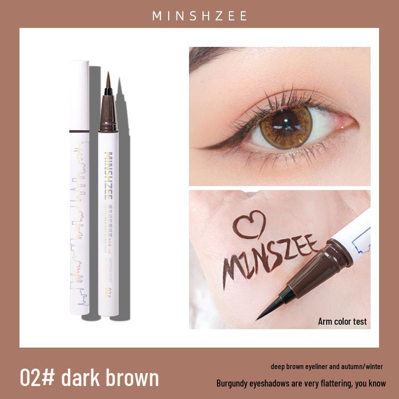 MINSHZEE Ultra-Fine Long-Lasting Black Brown Liquid Eyeliner Pen - Smudge-Resistant and Beginner-Friendly
